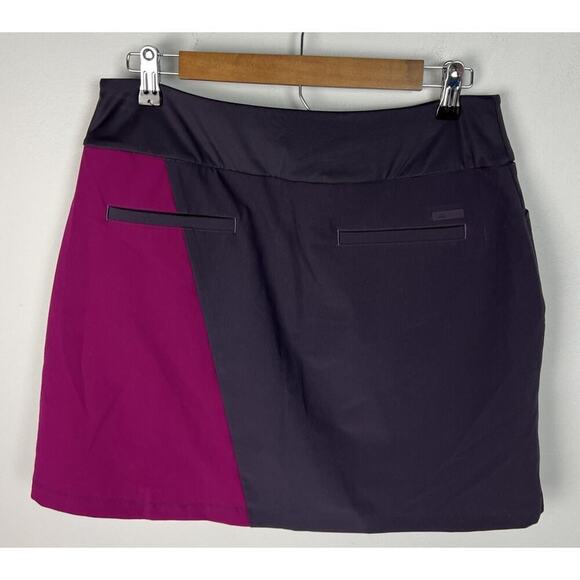 Adidas Colorblock Skirt Skort Noble Purple Magenta Pink Size Medium Stretch Golf - Picture 2 of 7